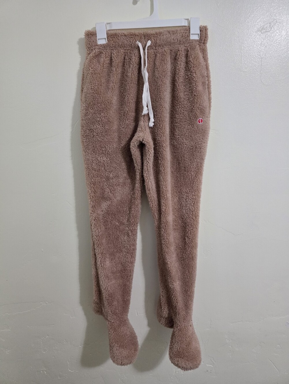 Feejays Adult Cloud Footed Sweatpants with Sherpa Fleece Lined Feet XS Pink